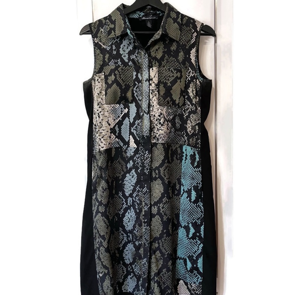 KENNETH COLE TORIANA GREEN ANIMAL PRINT DRESS SZ 2
